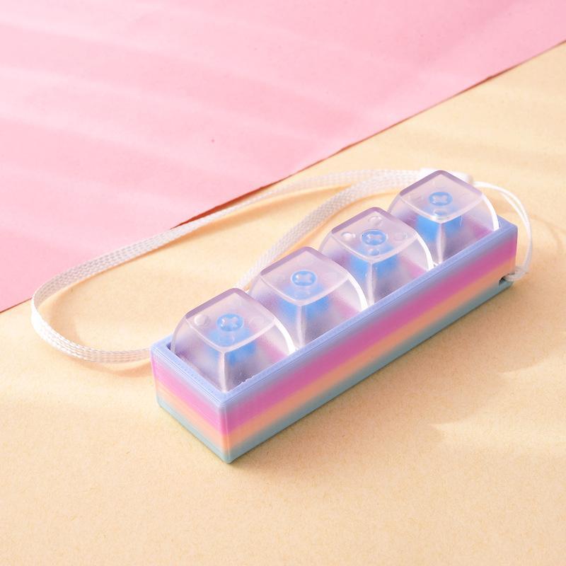 Portable Stress Relief Toy with Button Lanyard Anti-Anxiety Fidget Toy for Adults Kids Office Travel Pressure Alleviation