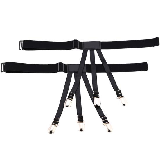 1 Paar Herren-Damen-elastische Hemd-Strumpfband-Uniform-Halterungen, rutschfeste Verriegelungsklemme