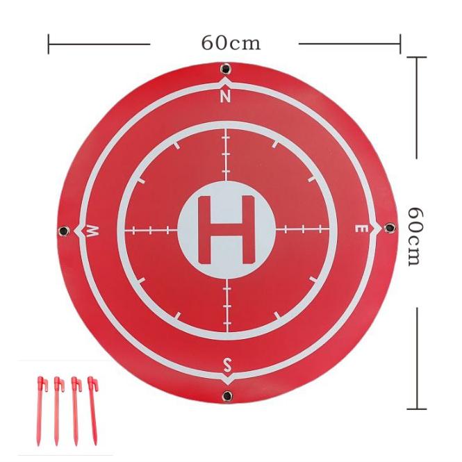 Reflective Drone Landing Pad Large Portable 23.62"(60cm) Fast-fold Double Sided Waterproof Landing Pad Drone Accessories Blue Red