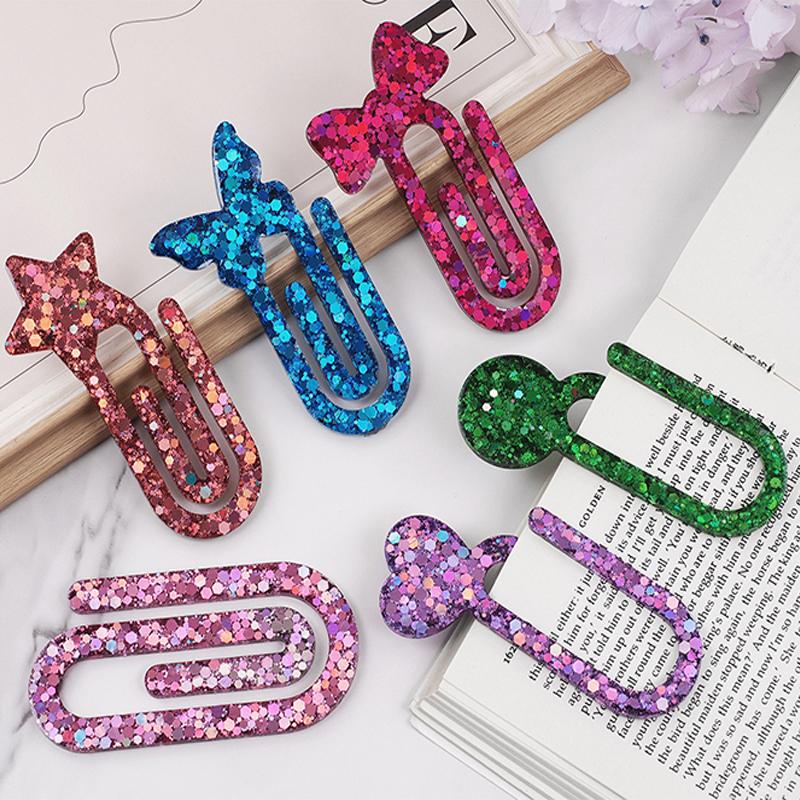 Silicone Paperclip Bookmarks Mold - Diy Resin Bookmark Molds For Craft Making, Reusable Cute Book Clip Casting Molds