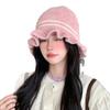 Japanese Autumn and Winter Hats for Women with Velvet Rabbit Fur Warm Hat Versatile Windproof Ear Protection Knitted Hat Lace Wool Hat