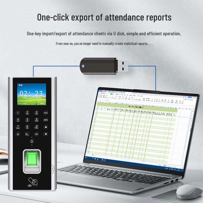 Office Fingerprint Time Attendance & Access Control System CN plug (adapter included)