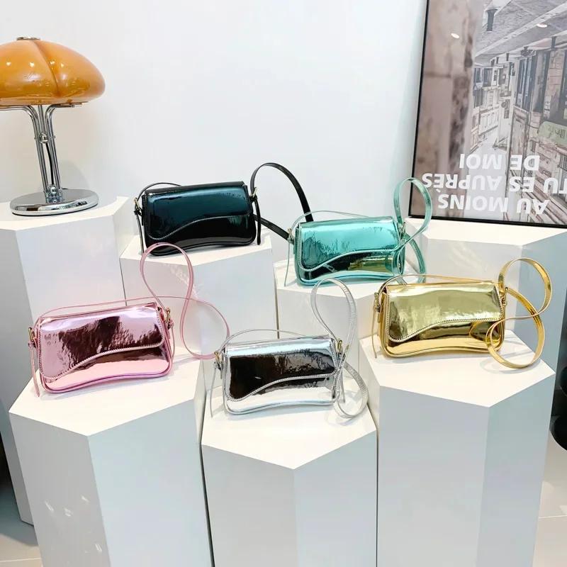 Bestselgende TPU Glidelås Ensfarget Allsidig Crossbody-veske Lett Luksuriøs Estetisk Skulderveske Myk Enkel Trendy Håndveske