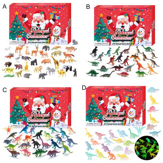 Christmas Advent Calendar with 24 Animal Figures Daily Countdown To Christmas for Kids Interactive Parent-Child Fun Gift Collection