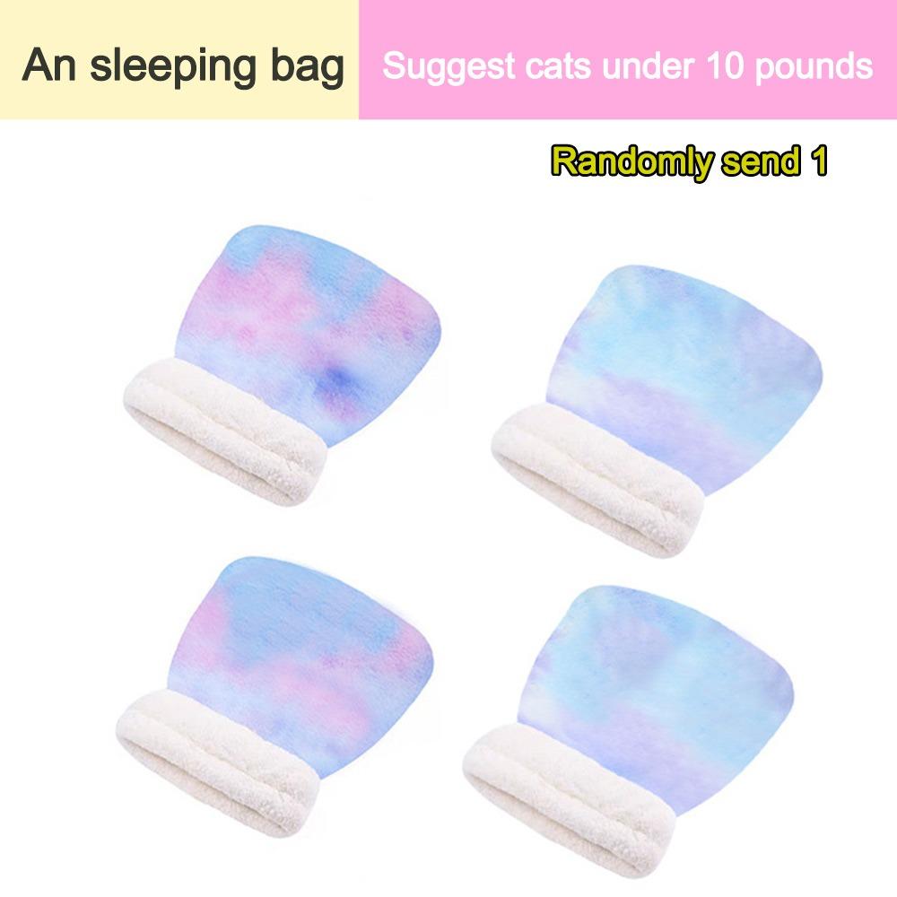 Pluszowe legowisko jaskinia dla kota w kolorze tie-dye, kołderka dla kociaka, urocze legowisko gniazdo dla kota, mata, artykuły dla zwierząt
