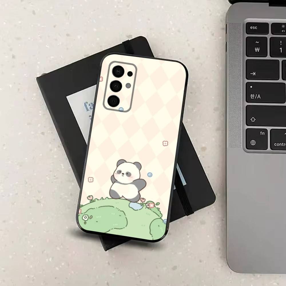 

C-Cartoon Cute Panda Bear Case For Samsung Galaxy A73,52,71,22,Note,31,8,9,53,32,72,41,J7,Soft Black Silicone Cover SamsungA22 5G