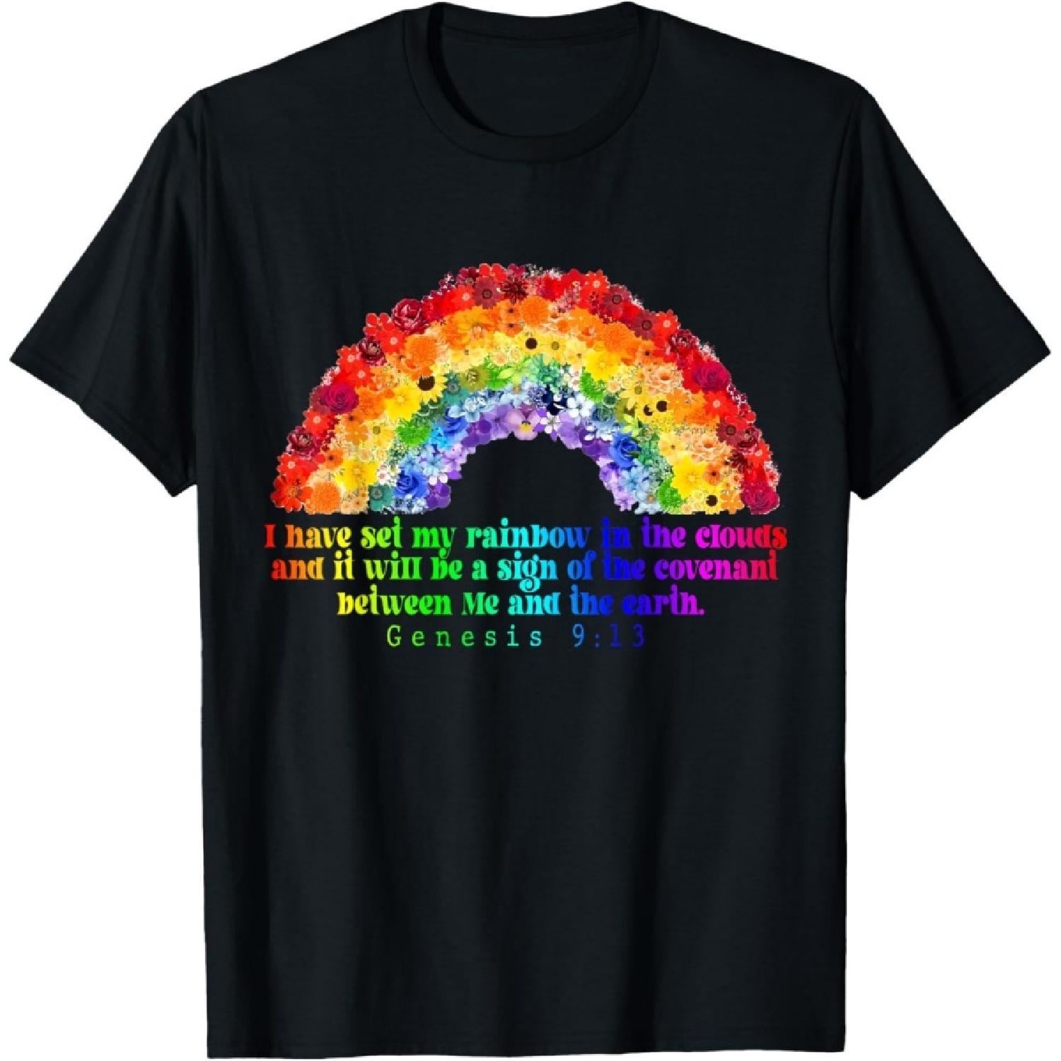 Genesis 9_13, Christian Rainbow God s Promise God’s Covenant T-Shirt S