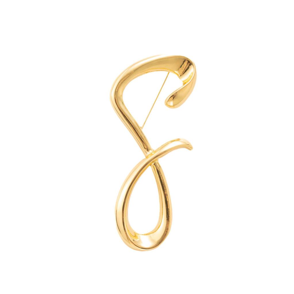 Trendige europäische & amerikanische geometrische Metallbrosche mit unregelmäßigem Achter-Design