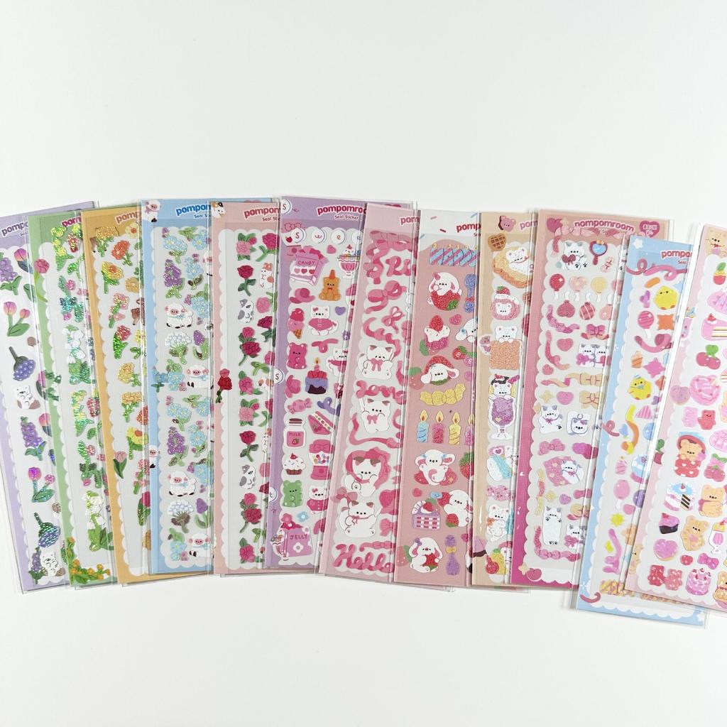 1ks Korejská oblíbená laserová kreslená nálepka se zvířátkem Roztomilé kotě Štěně Medvěd Jehněčí Jelen květina Goo Card Sticker