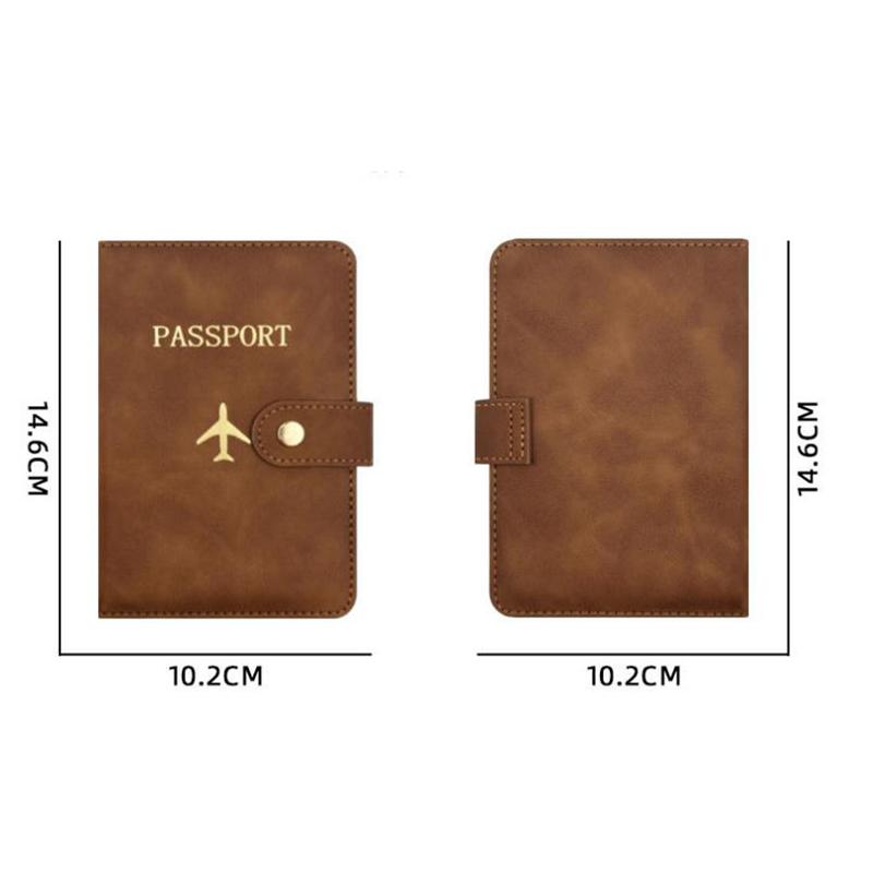 New Multifunctional Clasp Passport Wallet PU Leather Multi-card Bank Card Holder Fashion Gilded Airplane Logo Passport Cover Cas