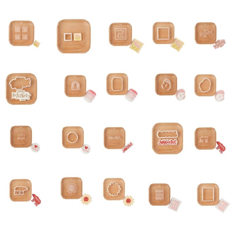 Biscuit Moulds Easy to Use Biscuit Stamps Mothers' Day Theme Plastic Material