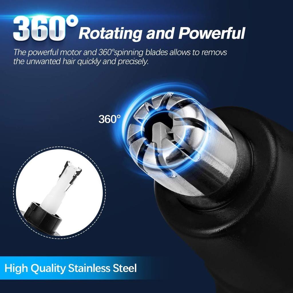 Electric Ear and Nose Hair Trimmer Set Dual Blade 2 In 1 Rechargeable Waterproof Dual Edge Blades for Easy Cleansing
