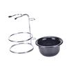 Stainless Steel Shaving Brush Stand Razor Holder Black Shaving Bowl Mug Set