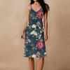 Women's Spaghetti Strap Backless Bow Loose Casual Beach Holiday Dress Sundress