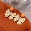 Fashion Tea Earrings Women'S Polka Dot Bow Retro Temperament Earrings Stud Earrings
