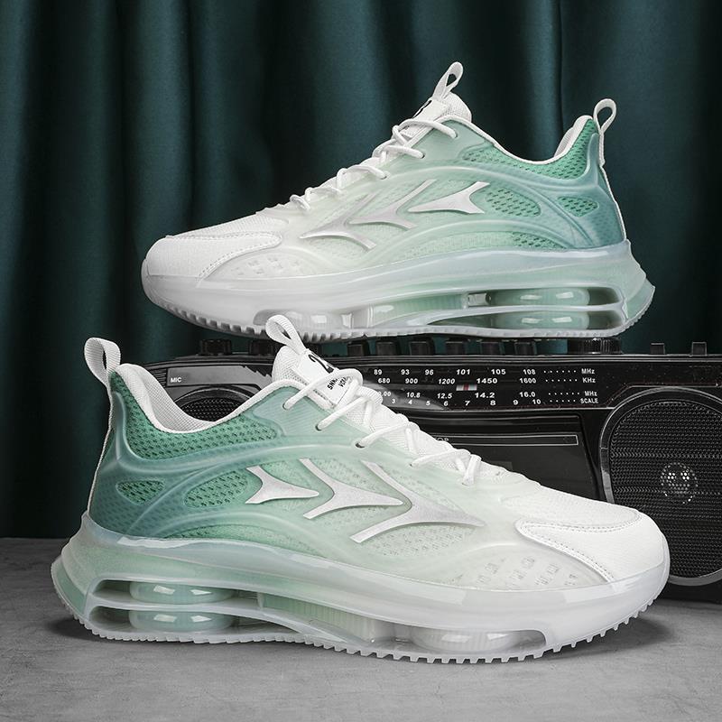 Men's Shoes Summer Breathable New Mesh Sports Running Shoes Air Cushion Shock Absorption Soft Sole Running Casual Dad Shoes