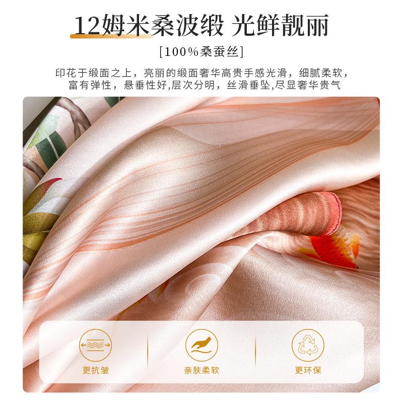 100% Real Silk Scarf Women Square Shawls Wraps Foulard Scarves Pashmina Neckerchief Female Hijab Bandana Bufanda Poncho Kerchief