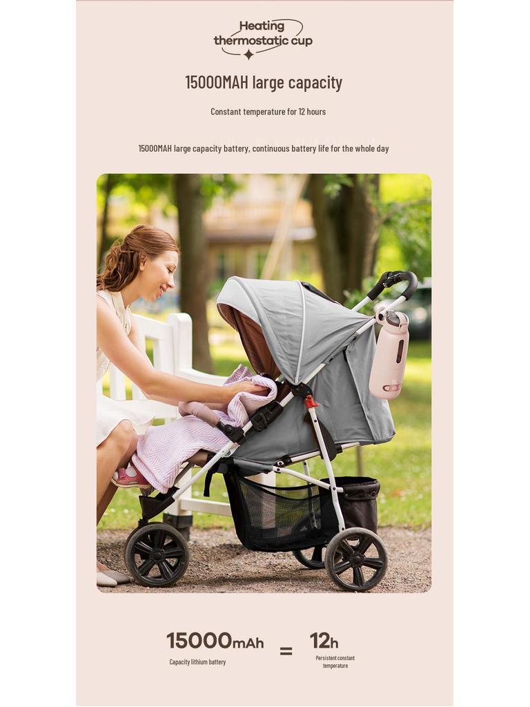 Anxi Bear Portable Milk Warmer: Fast-Charging, Temperature-Controlled Kettle for Baby Outings