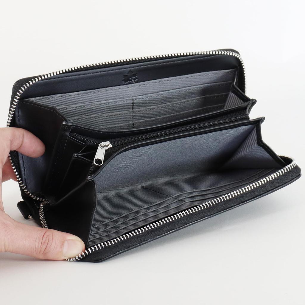 Logo Spark Men's Long Wallet with Round Zipper, Outdoor Style, Two-Tone Design, Chocolate, for Boys and Kids