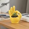 Small Indoor Plant Container 3D Printed Hand Gesture Planter OK Finger Flower Pot Novelty Gift for Lovers Cute Cactus Home Office Desk Decor Desktop