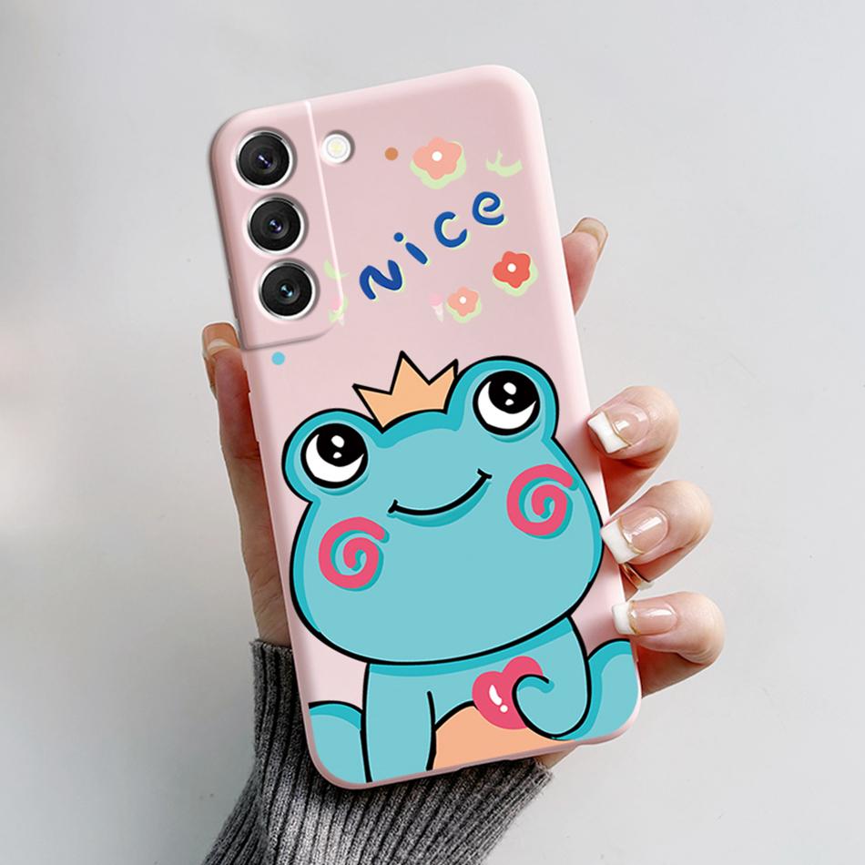 For Samsung Galaxy S22 S 22 Plus S22 Ultra S22+ Case Soft Slim Cute Bear Cartoon Frog Candy Painted Back Cover Funda Bumper Bags