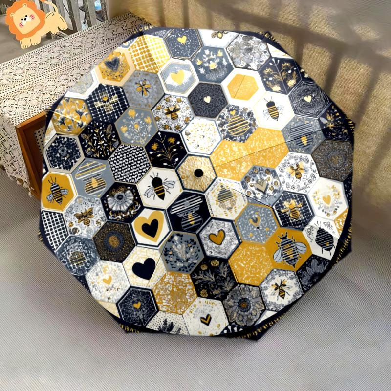 Circle Animals pattern, automatic folding umbrella, portable and foldable design, 8 ribs, a Christmas or birthday gift.