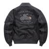 Men's Denim Jacket Vintage Slim-fit Motorcycle Embroidered Zipper Casual Jacket Coat