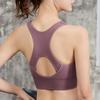 Women Shockproof Gathered Yoga Running Bra Hollow Beautiful Back Front Zipper Sports Underwear Seamless Solid Color Sport Brassiere