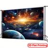 2D Flat Printing Banner for Galaxy & Solar System Tapestry - Space-Themed Wall Hanging for Bedroom, Living Room, Dorm Decor