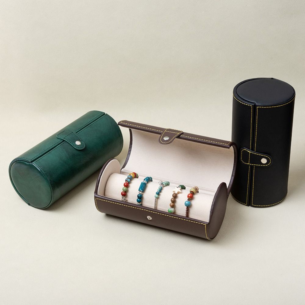 Étui de voyage porte-montre portable Cylindrique Porte-rangement pour bracelets Collection antique