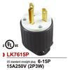 UL Certified 15A 125V US/Canada Industrial Power Plug Socket LK7515P
