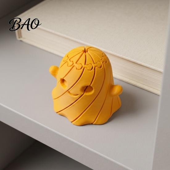 Stretchable Ghost Figures 3D Printed Fidget Toy, Flexible Slippery Sensory Toy for Kids Adults, Cute Figurine Stress Relief Halloween Desk Decoration