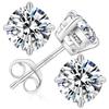 3 Sharp Claw Pass Diamond Tester Moissanite Stud Earrings 14K White Gold 925 Silver VVS 4-7.5mm Moissanite Stud Women Earrings