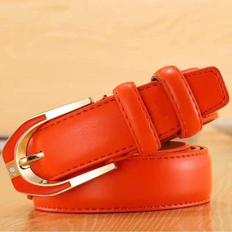 [Source] Women'S Leather Pin Buckle Belt, Women'S 3.0 Thin Belt Candy Color