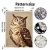 Whimsical Owl Portrait Framed Pearl Painting Kit DIY 3D Sparkling Bead Canvas Art Relaxing Handmade Craft Gift for Women and Beginners