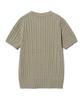 YALE Women'S Heritage Dan Cable Short Sleeve Round Knit Warm Grey