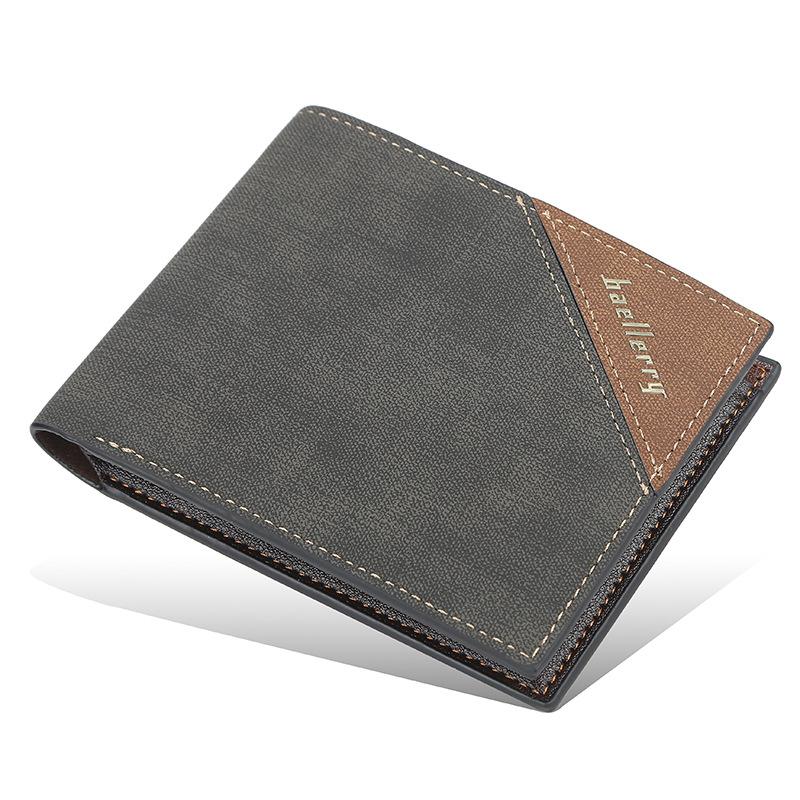 Мужской Короткий Кошелек Тонкий Кошелек на Много Карт Молодежный Горизонтальный Раскрывающийся Кошелек