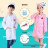 Children's Long Sleeve White Lab Coat Costume for Doctor or Nurse Role Play