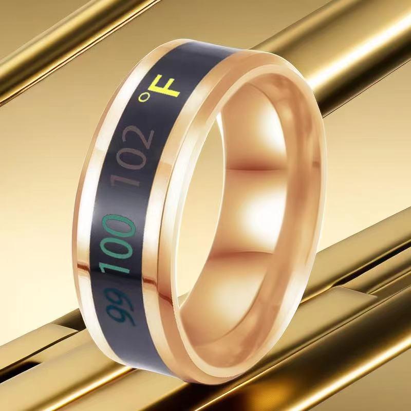 Stainless Steel Color-Changing Men's Ring - Hip-Hop, Trendy, Temperature-Sensitive, Non-Fading Luxury Design