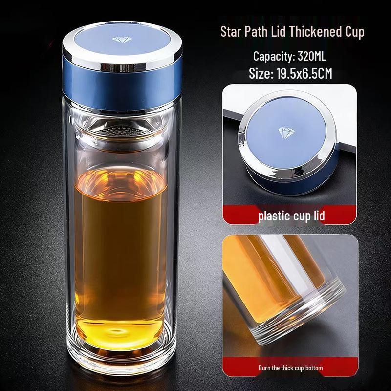 Custom Logo High-Temperature Resistant Borosilicate Glass Tea Cup - Personalized Thickened Water Cup