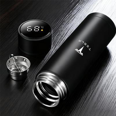 CRPVU1 1pc Smart Thermos Bottle Cup With Temperature Display 304 Stainless Steel Vacuum Insulated Intelligent Cup For Model 3 Y S