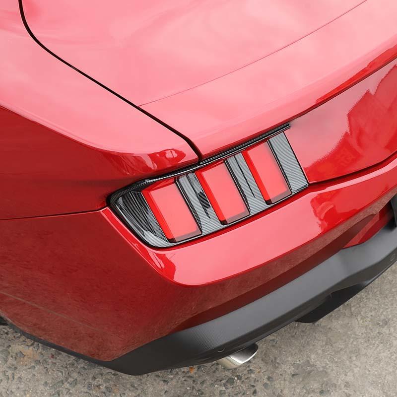 Huse decorative pentru lămpi spate auto, decorațiuni ABS pentru Ford Mustang 2024 Up, accesorii exterioare, fibră de carbon neagră