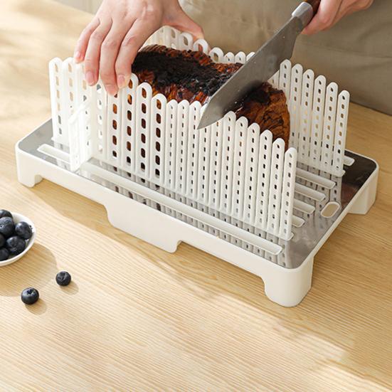 Bread Slicer for Homemade Bread Sourdough BPA-Free Adjustable Guide with Crumb Catcher Heat Resistant Baguette Bread Slicer