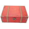 Rectangle Treasure Chest Vintage Large Capacity Reinforced Corners Wood Treasure Box for Postcards