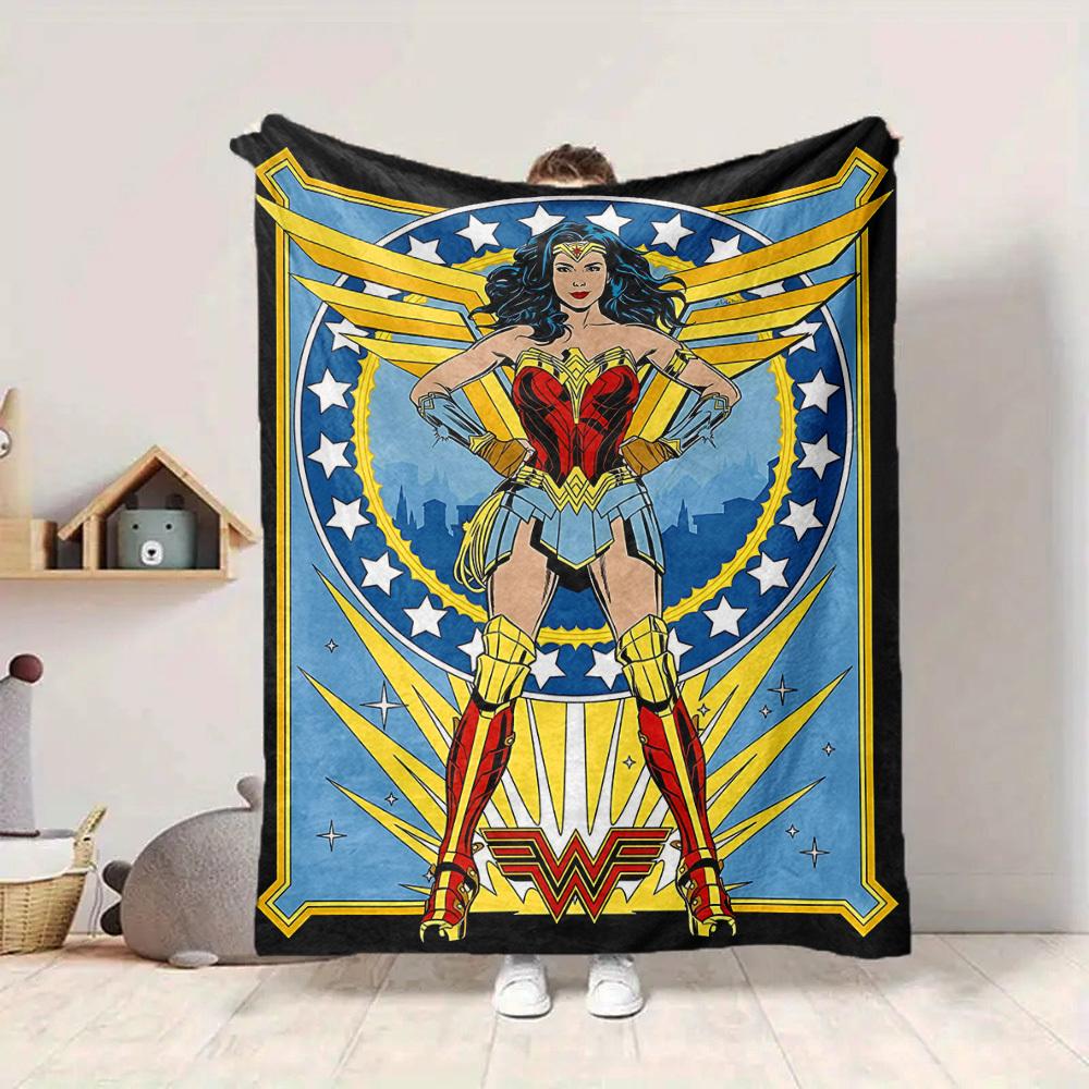 1 unidad Manta de Wonder Woman Fibra de Poliéster, Comodidad para Todas las Estaciones para Sofá, Cama, Oficina, Coche, Camping Decoración del Hogar y Regalo Ideal, Comodidad de Oficina