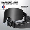 Odoland Snow Goggles Night Magnetic Interchangeable Flat Double OTG Glasses Snowboard Goggles with Wide Field of UV400 Impact Lightweight VLT +
