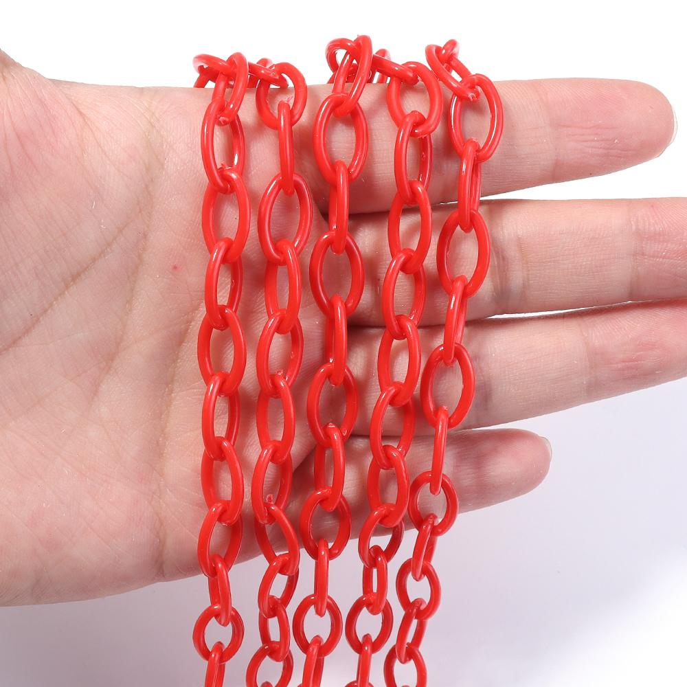 5pcs/lot 50cm Plastic Link Chain Colorful Extension Chains For Jewelry Making DIY Bracelet Necklace Phone Key Bag Chain Supplies