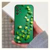 Clover Plant Four Leaf Case For Samsung S21,S20,S10,Plus,S9,S22,S25,Ultra,S24,S23,FE,Lite,Soft Silicone Black