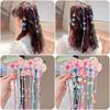 6pcs Kids Girl Candy Color  Wig Braid Hair Claw Princes Cute Butterfly Bow Heart Style Hair Clip Children Haid Styling Headwear