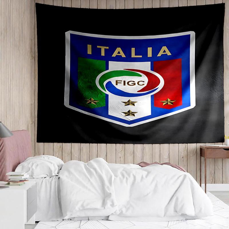 1PC Italy Football Crest Tapestry, Unique Design Tapestry, Suitable for Bedroom,Livingroom, Playroom,Heartwarming Holiday Gifts